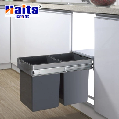HT-16.J518 Kitchen Cabinet Built-In Pull Out Waste Bin Furniture Hardware